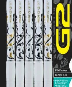 Pilot G2 Fashion Collection Premium Gel Ink Pens, Fine Point, Assorted Barrel Accents, Black Ink, 5 Count 1 Ea