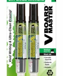 Pilot Vboard Master Chisel Dry Erase Marker - Black Chisel 2Pk BP