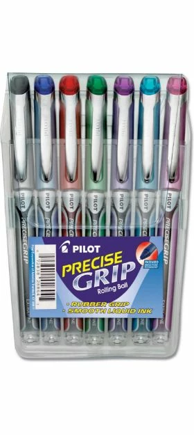 Pilot Precise Grip Liquid Ink Rolling Ball Stick Pens, Extra Fine Point, Assorted Color Inks, 7/Pack 3 Pilot Precise Grip Liquid Ink Rolling Ball Stick Pens, Extra Fine Point, Assorted Color Inks, 7/Pack