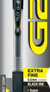 Pilot G2 Premium Gel Pen, Retractable, Extra-Fine 0.5 Mm, Black Ink, Smoke Barrel, 1 Ea