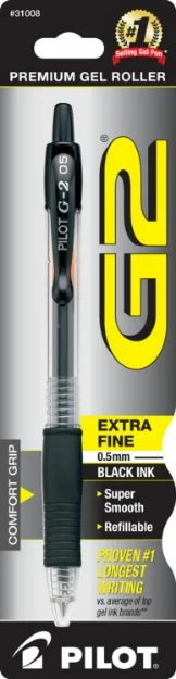 Pilot G2 Premium Gel Pen, Retractable, Extra-Fine 0.5 Mm, Black Ink, Smoke Barrel, 1 Ea 3 Pilot G2 Premium Gel Pen, Retractable, Extra-Fine 0.5 Mm, Black Ink, Smoke Barrel, 1 Ea