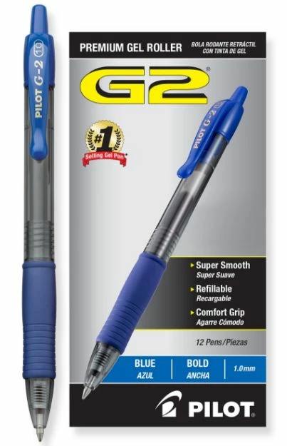 Pilot G2 Premium Gel Pen, Retractable, Bold 1 Mm, Blue Ink, Smoke Barrel, 1 Ea 3 Pilot G2 Premium Gel Pen, Retractable, Bold 1 Mm, Blue Ink, Smoke Barrel, 1 Ea
