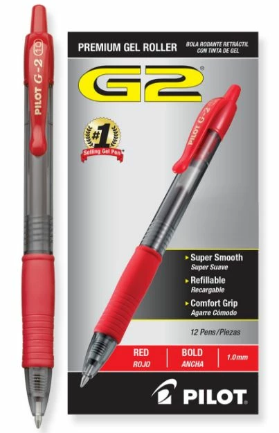 Pilot G2 Premium Gel Pen, Retractable, Bold 1 Mm, Red Ink, Smoke Barrel, 1 Ea 3 Pilot G2 Premium Gel Pen, Retractable, Bold 1 Mm, Red Ink, Smoke Barrel, 1 Ea