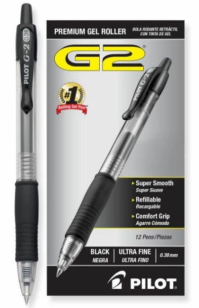 Pilot G2 Premium Gel Pen Convenience Pack, Retractable, Extra-Fine 0.38 Mm, Black Ink, Clear/Black Barrel, 1 Ea 3 Pilot G2 Premium Gel Pen Convenience Pack, Retractable, Extra-Fine 0.38 Mm, Black Ink, Clear/Black Barrel, 1 Ea