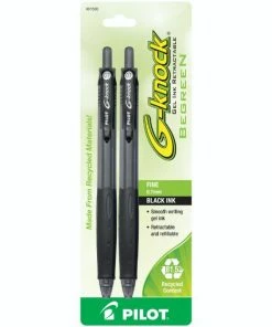Pilot G-Knock Begreen Gel Pen, Retractable, Fine 0.7 Mm, 2 Pack, Single Pen