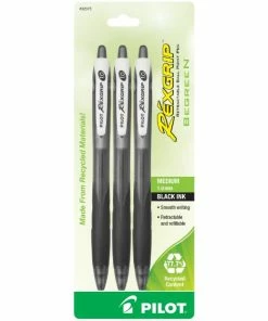 Pilot Rexgrip Begreen Blk M Bp 3-Pk 1 Ea