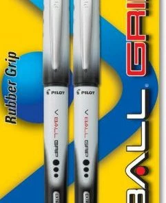 Pilot Vball Grip Liquid Ink Roller Ball Pen, Stick, Extra-Fine 0.5 Mm, Black Ink, 2/Pack