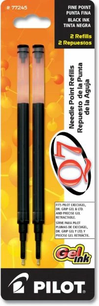 Pilot Refill For Pilot Retractable Gel Roller Ball Pens, Needle Tip, Fine Point, Black Ink, 2/Pack 1 Ea 2 Pilot Refill For Pilot Retractable Gel Roller Ball Pens, Needle Tip, Fine Point, Black Ink, 2/Pack 1 Ea