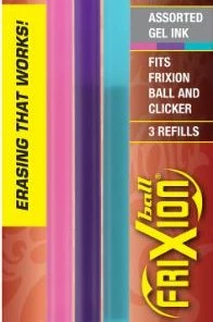 Pilot Refill For Pilot Frixion, Frixion Ball, Frixion Clicker And Frixion Lx Gel Pens, Fine Point, Assorted Ink Colors, 3/Pack 1 Ea