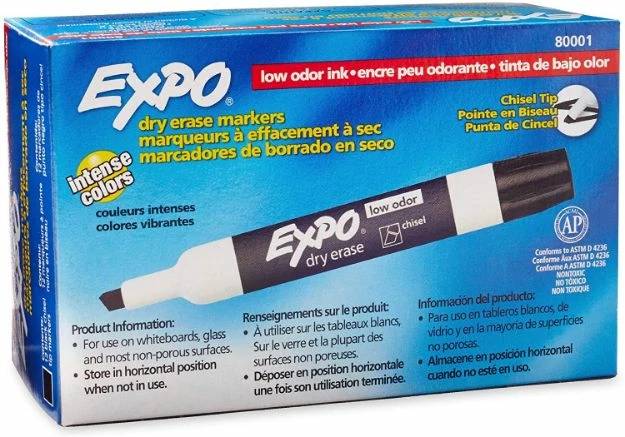 Expo Low-Odor Dry-Erase Marker, Broad Chisel Tip, Black, 1 Ea 3 Expo Low-Odor Dry-Erase Marker, Broad Chisel Tip, Black, 1 Ea