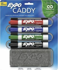 Expo Whiteboard Caddy Set, Broad Chisel Tip, Assorted Colors, 4/Set 1 Ea