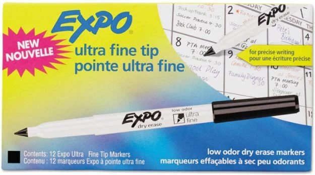 Expo Low-Odor Dry-Erase Marker, Extra-Fine Needle Tip, Black 1 Ea 3 Expo Low-Odor Dry-Erase Marker, Extra-Fine Needle Tip, Black 1 Ea