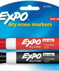 Expo Black And Red Chisel Tip Dry Erase Markers 2 Pack 1 Ea