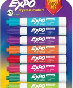 Expo Dry Erase Markers Chisel Tip Vibrant Colors 8 Pack 1931196 Low Odor Ink 1 Ea