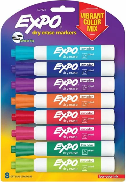 Expo Dry Erase Markers Chisel Tip Vibrant Colors 8 Pack 1931196 Low Odor Ink 1 Ea 3 Expo Dry Erase Markers Chisel Tip Vibrant Colors 8 Pack 1931196 Low Odor Ink 1 Ea