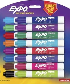 Expo Low Odor Dry Erase Vibrant Color Markers, Broad Chisel Tip, Assorted Colors, 16/Set 1 Ea