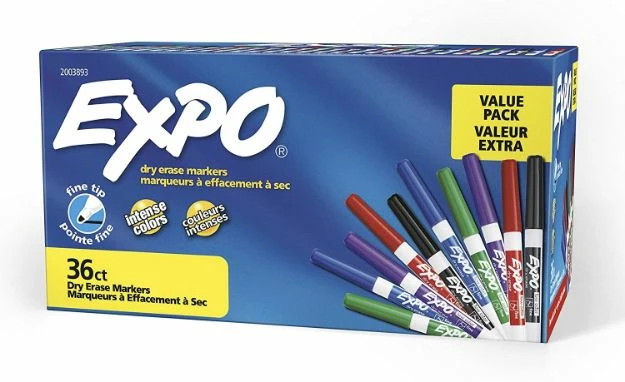 Expo Low-Odor Dry Erase Marker Office Value Pack, Fine Bullet Tip, Assorted Colors, 36/Pack 1 Ea 3 Expo Low-Odor Dry Erase Marker Office Value Pack, Fine Bullet Tip, Assorted Colors, 36/Pack 1 Ea