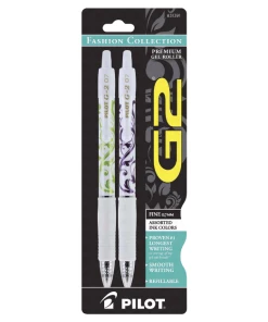 Pilot G2 Fashion White Collection Premium Retractable Gel Ink Rolling Ball Pen, Fine Point, Barrel Accent And Ink Color May Vary, 2/Pack