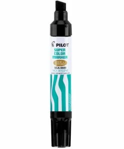 Pilot Super Color Jumbo Refillable Permanent Markers, Black Ink, Extra-Wide Chisel Point, Single Marker